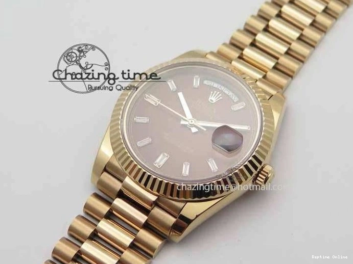 1219 Day Date 40mm RG BP Maker Best Edition Brown Dial Diamond Markers On RG Bracelet A ZeroBulk 3689